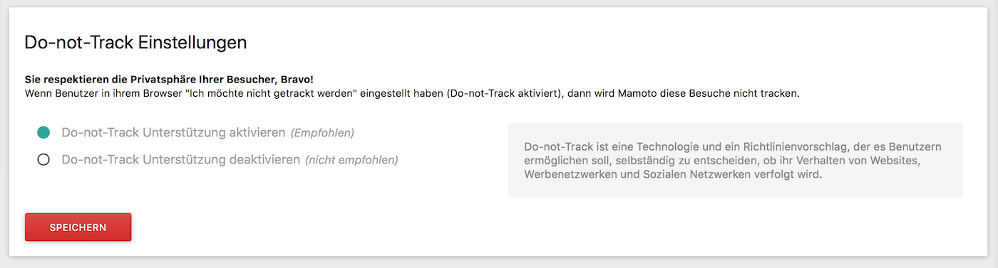 Do-not-Track Funktion in Matomo