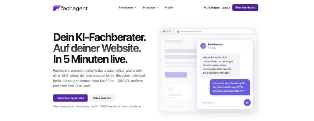 Fachagent ist ein KI-Chatbot für WordPress