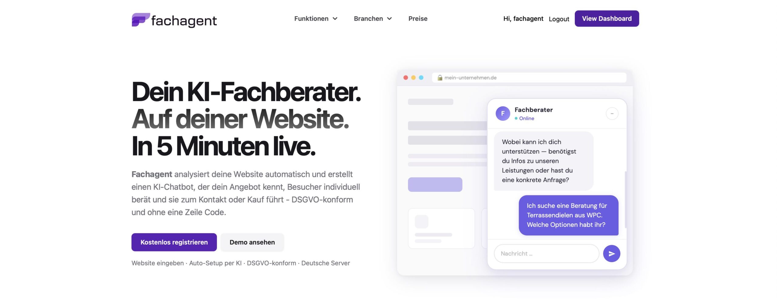 Fachagent ist ein KI-Chatbot für WordPress
